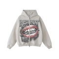 445GSM Unisex Heavyweight Dual-Zipper Hoodie Oatmeal Grey