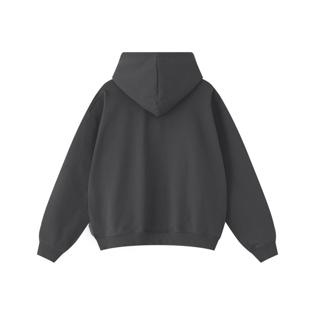 445GSM Unisex Heavyweight Dual-Zipper Hoodie Charcoal Grey