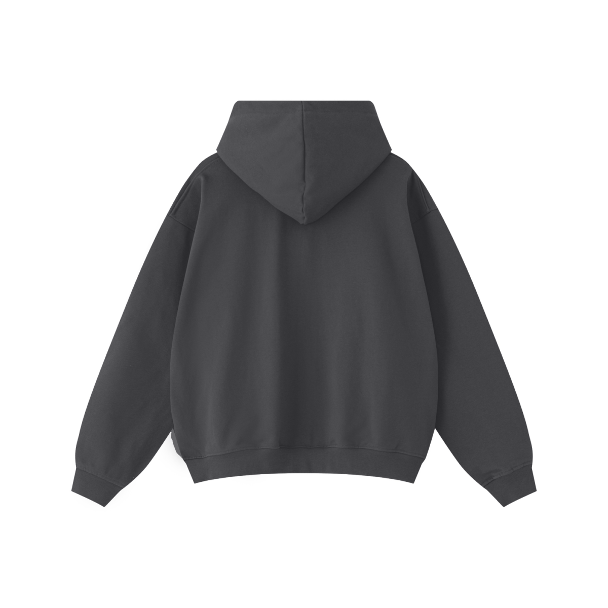 445GSM Unisex Heavyweight Dual-Zipper Hoodie Charcoal Grey