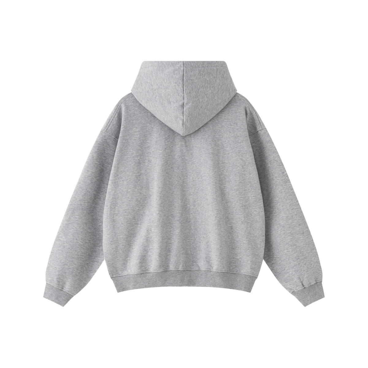 445GSM Unisex Heavyweight Dual-Zipper Hoodie Heather Grey